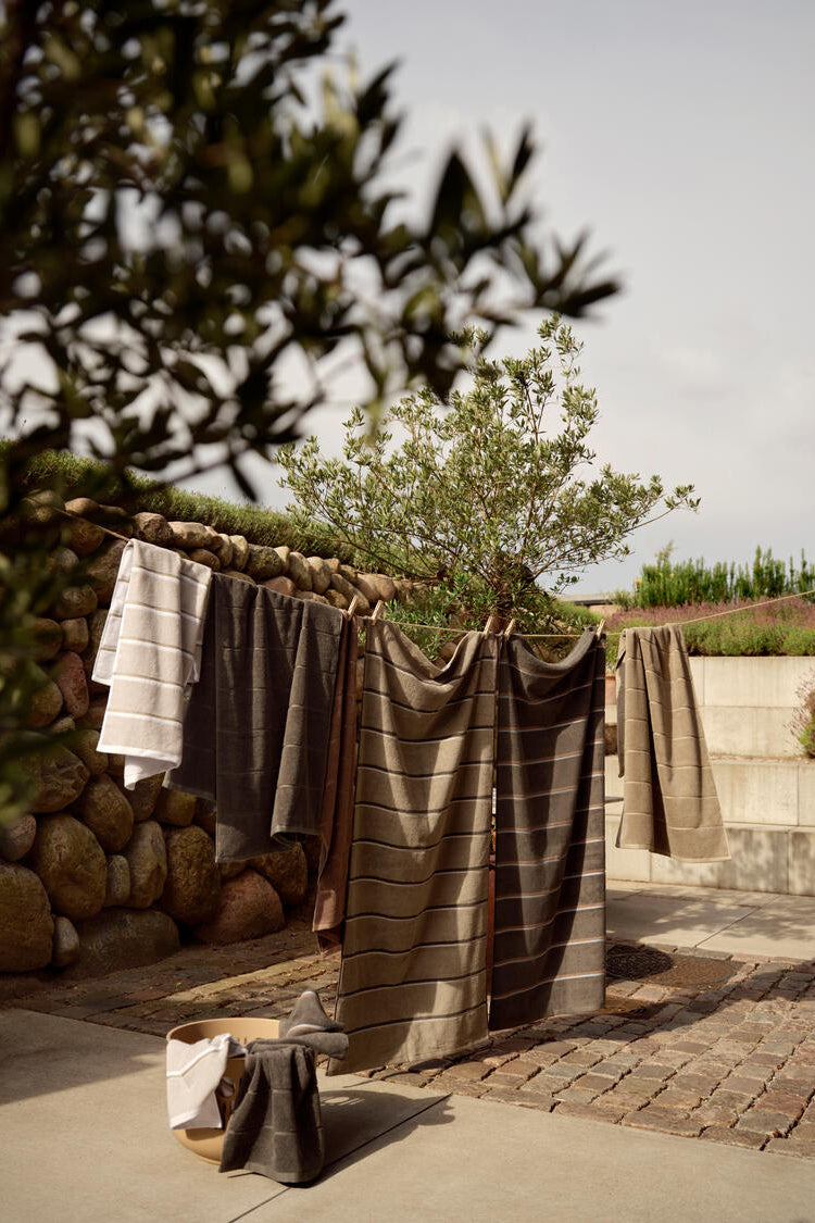 Sauna håndklæde - Eucalyptus/Olive Green/Soft Grey